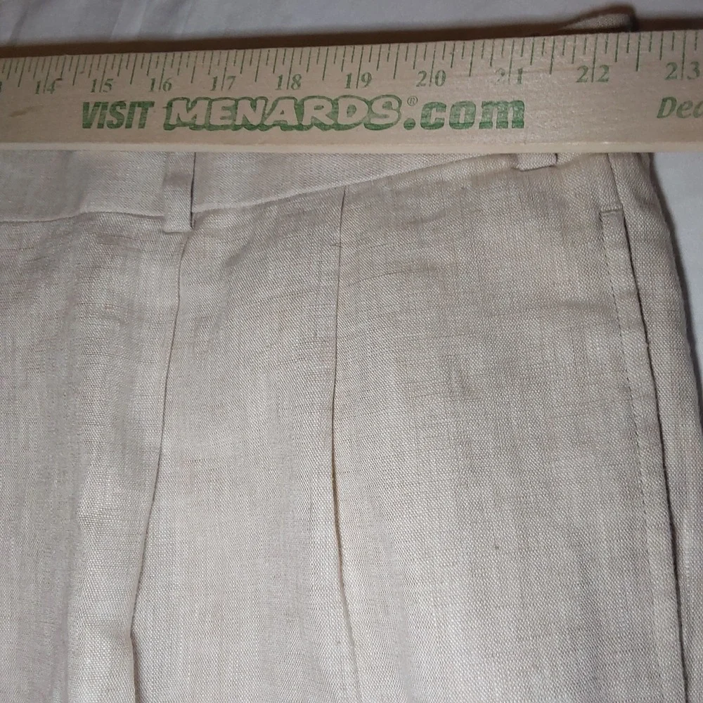 Joseph Abboud Men's 45 x 30 100% Linen‎ Straight Leg Beige Tan Dress Pants